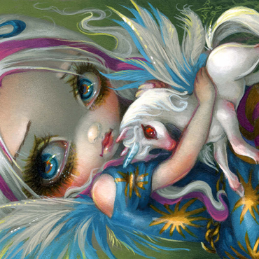 Darstellung des Puzzle Motivs Twilight Delight Fairy with Unicorn  - Jasmine Becket-Griffith 500 Puzzle 3D Modell