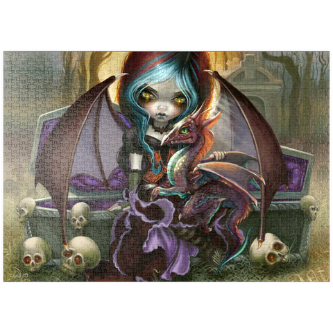 Darstellung des Puzzle Motivs Vampir-Drachenjunges - Jasmine Becket-Griffith puzzleplate Vampire Dragonling - Jasmine Becket-Griffith 1000 Puzzle