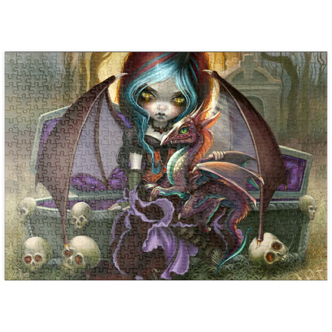 Darstellung des Puzzle Motivs Vampir-Drachenjunges - Jasmine Becket-Griffith puzzleplate Vampire Dragonling - Jasmine Becket-Griffith 500 Puzzle