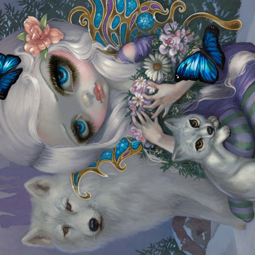 Darstellung des Puzzle Motivs Winter Fairy with Wolves - Jasmine Becket-Griffith 500 Puzzle 3D Modell