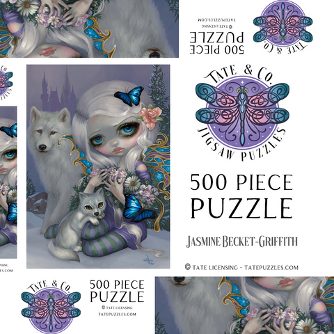 Darstellung des Puzzle Motivs Winter Fairy with Wolves - Jasmine Becket-Griffith Winter Fairy with Wolves - Jasmine Becket-Griffith 500 Puzzle Schachtel 3D Modell