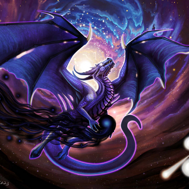 Darstellung des Puzzle Motivs Dark Star Dragon - Carla Morrow 500 Puzzle 3D Modell