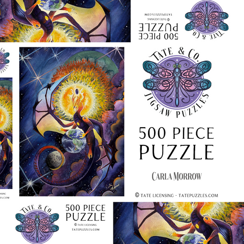 Darstellung des Puzzle Motivs All that Is Dragon - Carla Morrow All that Is Dragon - Carla Morrow 500 Puzzle Schachtel 3D Modell