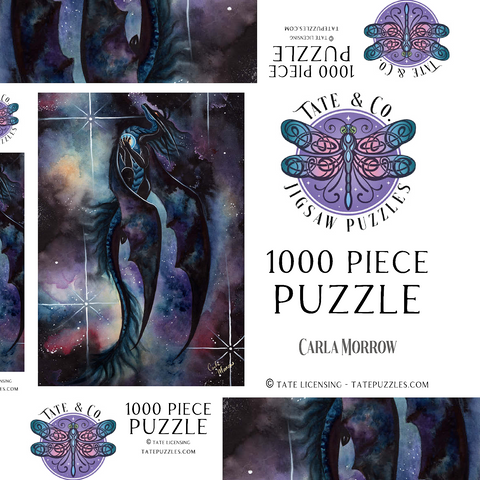Darstellung des Puzzle Motivs Carried by Darkness Dragon - Carla Morrow Carried by Darkness Dragon - Carla Morrow 1000 Puzzle Schachtel 3D Modell