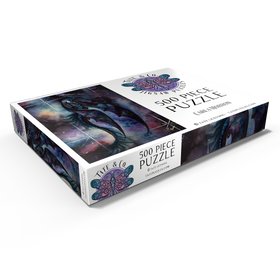 Darstellung des Puzzle Motivs Carried by Darkness Dragon - Carla Morrow - Puzzleteile: 500