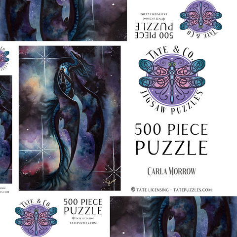 Darstellung des Puzzle Motivs Carried by Darkness Dragon - Carla Morrow Carried by Darkness Dragon - Carla Morrow 500 Puzzle Schachtel 3D Modell