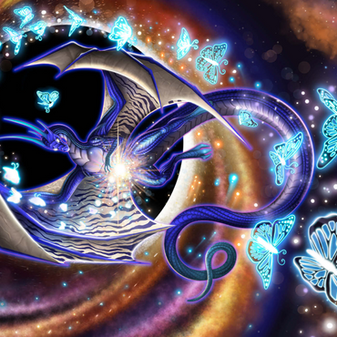 Darstellung des Puzzle Motivs Chaos of Creation Dragon - Carla Morrow 1000 Puzzle 3D Modell