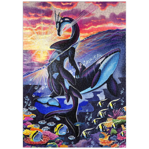 Darstellung des Puzzle Motivs Ocean’s Sunrise Orca - Carla Morrow puzzleplate Ocean’s Sunrise Orca - Carla Morrow 1000 Puzzle