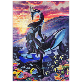 Darstellung des Puzzle Motivs Ocean’s Sunrise Orca - Carla Morrow - Puzzleteile: 1000