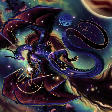 Darstellung des Puzzle Motivs Strength of Light Dragon - Carla Morrow 1000 Puzzle 3D Modell