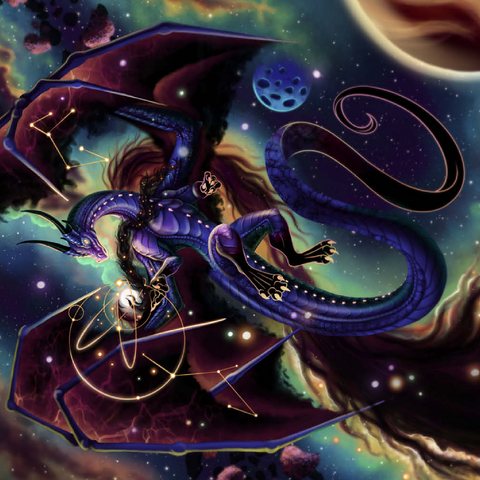 Darstellung des Puzzle Motivs Strength of Light Dragon - Carla Morrow Strength of Light Dragon - Carla Morrow 500 Puzzle 3D Modell