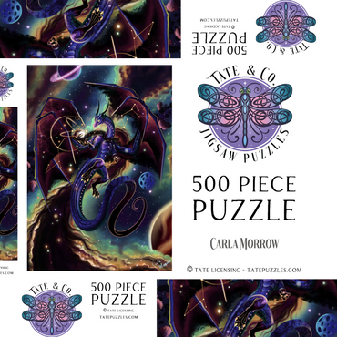 Darstellung des Puzzle Motivs Strength of Light Dragon - Carla Morrow 500 Puzzle Schachtel 3D Modell