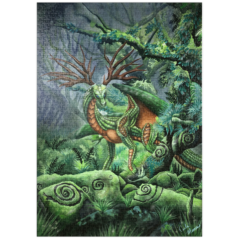 Darstellung des Puzzle Motivs Versteckter Wächterdrache - Carla Morrow puzzleplate Hidden Guardian Dragon - Carla Morrow 1000 Puzzle