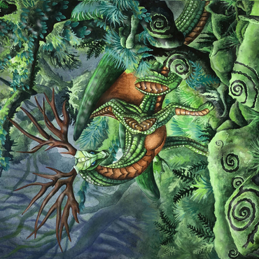 Darstellung des Puzzle Motivs Hidden Guardian Dragon - Carla Morrow 1000 Puzzle 3D Modell