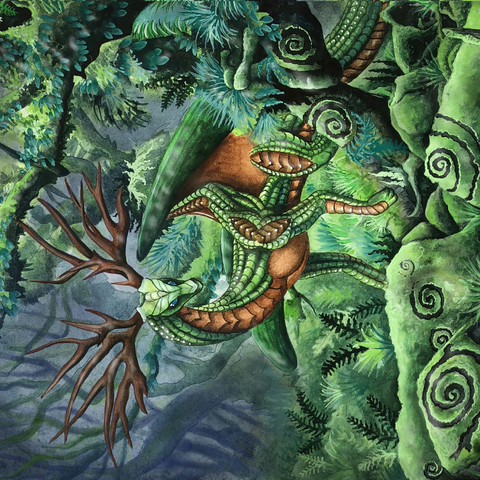 Darstellung des Puzzle Motivs Versteckter Wächterdrache - Carla Morrow Hidden Guardian Dragon - Carla Morrow 1000 Puzzle 3D Modell