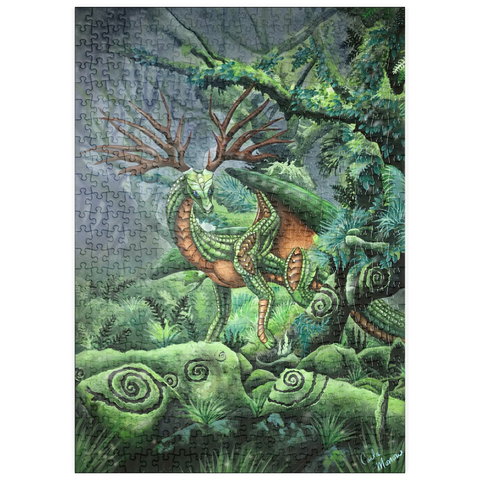Darstellung des Puzzle Motivs Versteckter Wächterdrache - Carla Morrow puzzleplate Hidden Guardian Dragon - Carla Morrow 500 Puzzle
