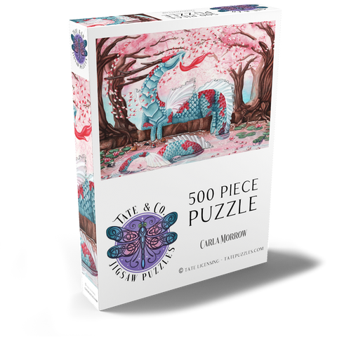 Darstellung des Puzzle Motivs Kirschblüten-Drache - Carla Morrow Cherry Blossom Dragon - Carla Morrow 500 Puzzle Schachtel Ansicht2