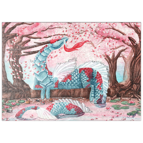 Darstellung des Puzzle Motivs Kirschblüten-Drache - Carla Morrow - Puzzleteile: 500