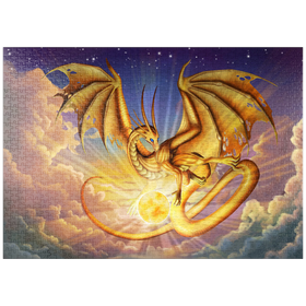 Darstellung des Puzzle-Motivs Frühmorgendlicher Flug des Sonnendrachens - Carla Morrow – Puzzleteile: 1000