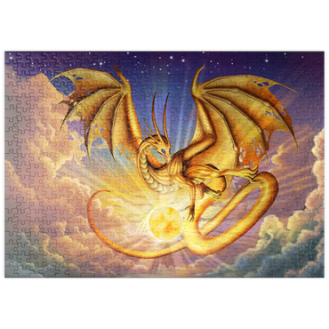 Darstellung des Puzzle Motivs puzzleplate Dawning Flight Sun Dragon - Carla Morrow 500 Puzzle