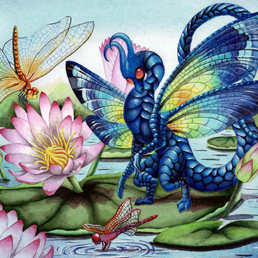 Darstellung des Puzzle Motivs Jewels Upon the Water Dragon - Carla Morrow 1000 Puzzle 3D Modell
