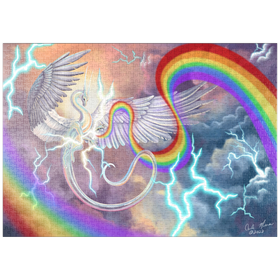 Darstellung des Puzzle-Motivs Light Weaver Rainbow Dragon - Carla Morrow – Puzzleteile: 1000