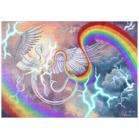 Darstellung des Puzzle Motivs Light Weaver Rainbow Dragon - Carla Morrow puzzleplate Light Weaver Rainbow Dragon - Carla Morrow 1000 Puzzle