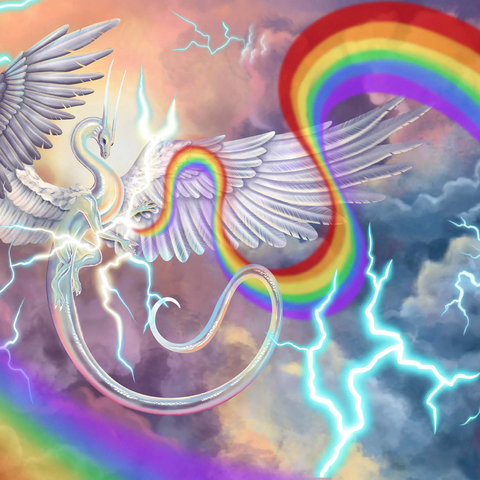 Darstellung des Puzzle Motivs Light Weaver Rainbow Dragon - Carla Morrow Light Weaver Rainbow Dragon - Carla Morrow 1000 Puzzle 3D Modell