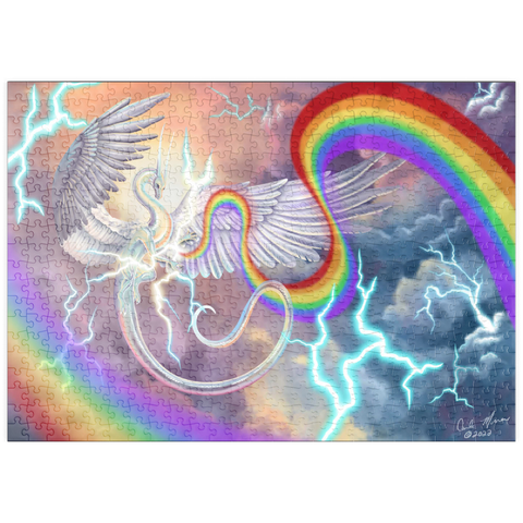 Darstellung des Puzzle Motivs Light Weaver Rainbow Dragon - Carla Morrow puzzleplate Light Weaver Rainbow Dragon - Carla Morrow 500 Puzzle