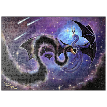 Darstellung des Puzzle Motivs puzzleplate Night Weaver Dragon - Carla Morrow 500 Puzzle