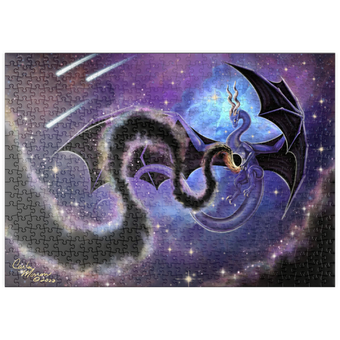 Darstellung des Puzzle Motivs Night Weaver Dragon - Carla Morrow puzzleplate Night Weaver Dragon - Carla Morrow 500 Puzzle