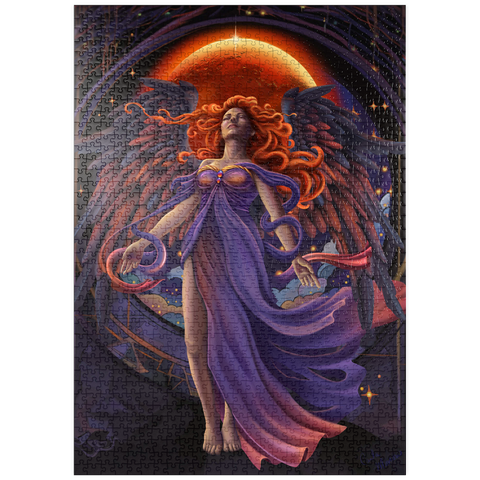 Darstellung des Puzzle Motivs Mondschleier-Engel - Carla Morrow puzzleplate Lunar Veil Angel - Carla Morrow 1000 Puzzle