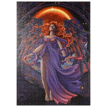 Darstellung des Puzzle Motivs puzzleplate Lunar Veil Angel - Carla Morrow 500 Puzzle