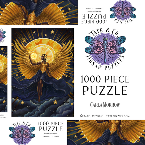 Darstellung des Puzzle Motivs Sonnenflammen-Engel - Carla Morrow Solar Flame Angel - Carla Morrow 1000 Puzzle Schachtel 3D Modell