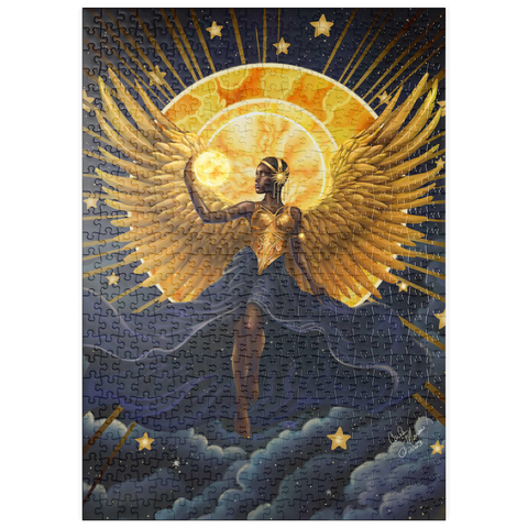 Darstellung des Puzzle Motivs Sonnenflammen-Engel - Carla Morrow puzzleplate Solar Flame Angel - Carla Morrow 500 Puzzle