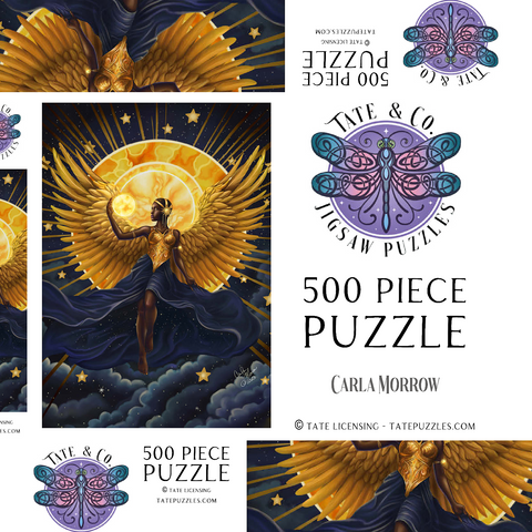 Darstellung des Puzzle Motivs Sonnenflammen-Engel - Carla Morrow Solar Flame Angel - Carla Morrow 500 Puzzle Schachtel 3D Modell