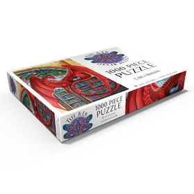 Darstellung des Puzzle Motivs Wächter des Wissensdrachen - Carla Morrow - Puzzleteile: 1000