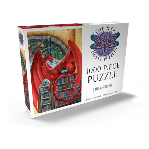 Darstellung des Puzzle Motivs Wächter des Wissensdrachen - Carla Morrow Watcher of Knowledge Dragon - Carla Morrow 1000 Puzzle Schachtel Ansicht2