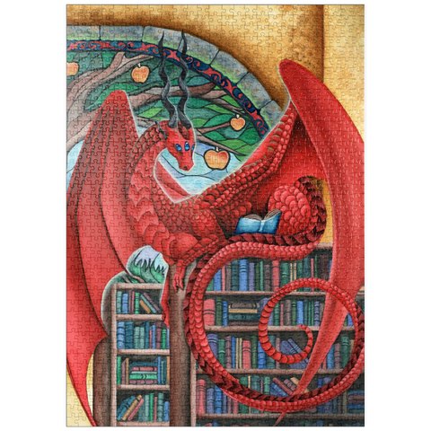 Darstellung des Puzzle Motivs Wächter des Wissensdrachen - Carla Morrow puzzleplate Watcher of Knowledge Dragon - Carla Morrow 1000 Puzzle