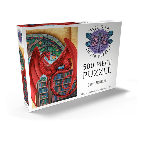 Darstellung des Puzzle Motivs Wächter des Wissensdrachen - Carla Morrow Watcher of Knowledge Dragon - Carla Morrow 500 Puzzle Schachtel Ansicht2