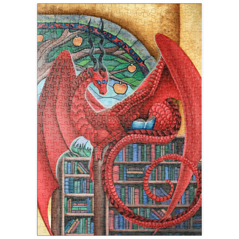 Darstellung des Puzzle Motivs Wächter des Wissensdrachen - Carla Morrow puzzleplate Watcher of Knowledge Dragon - Carla Morrow 500 Puzzle