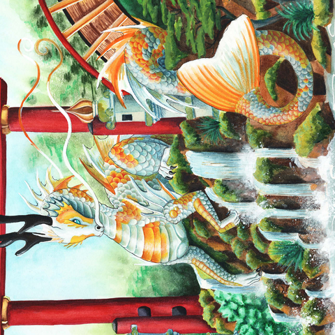 Darstellung des Puzzle Motivs The Empress Dragon - Carla Morrow The Empress Dragon - Carla Morrow 1000 Puzzle 3D Modell