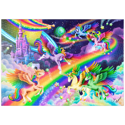 Darstellung des Puzzle Motivs Rainbow Dreams Unicorns - Carla Morrow puzzleplate Rainbow Dreams Unicorns - Carla Morrow 1000 Puzzle
