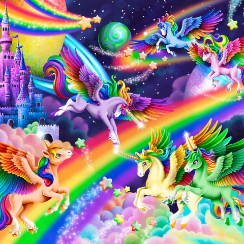 Darstellung des Puzzle Motivs Rainbow Dreams Unicorns - Carla Morrow Rainbow Dreams Unicorns - Carla Morrow 500 Puzzle 3D Modell
