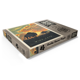 Darstellung des Puzzle Motivs Wind Cave National Park: Bison Sunrise, Vintage Poster - Puzzleteile: 100