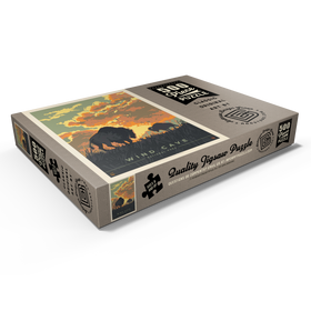 Alternative Darstellung des Puzzle-Motivs Wind Cave National Park: Bison Sunrise, Vintage Poster – Puzzleteile: 500