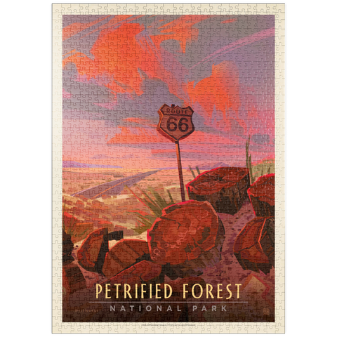 Darstellung des Puzzle Motivs Petrified Forest National Park: Route 66, Vintage Poster puzzleplate Petrified Forest National Park: Route 66, Vintage Poster 1000 Puzzle