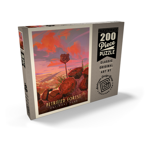 Darstellung des Puzzle Motivs Petrified Forest National Park: Route 66, Vintage Poster Petrified Forest National Park: Route 66, Vintage Poster 200 Puzzle Schachtel Ansicht2
