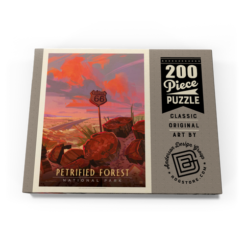 Darstellung des Puzzle Motivs Petrified Forest National Park: Route 66, Vintage Poster Petrified Forest National Park: Route 66, Vintage Poster 200 Puzzle Schachtel Ansicht3