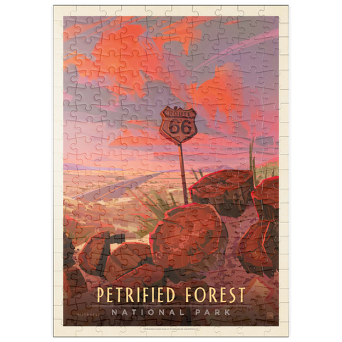 Darstellung des Puzzle Motivs Petrified Forest National Park: Route 66, Vintage Poster puzzleplate Petrified Forest National Park: Route 66, Vintage Poster 200 Puzzle
